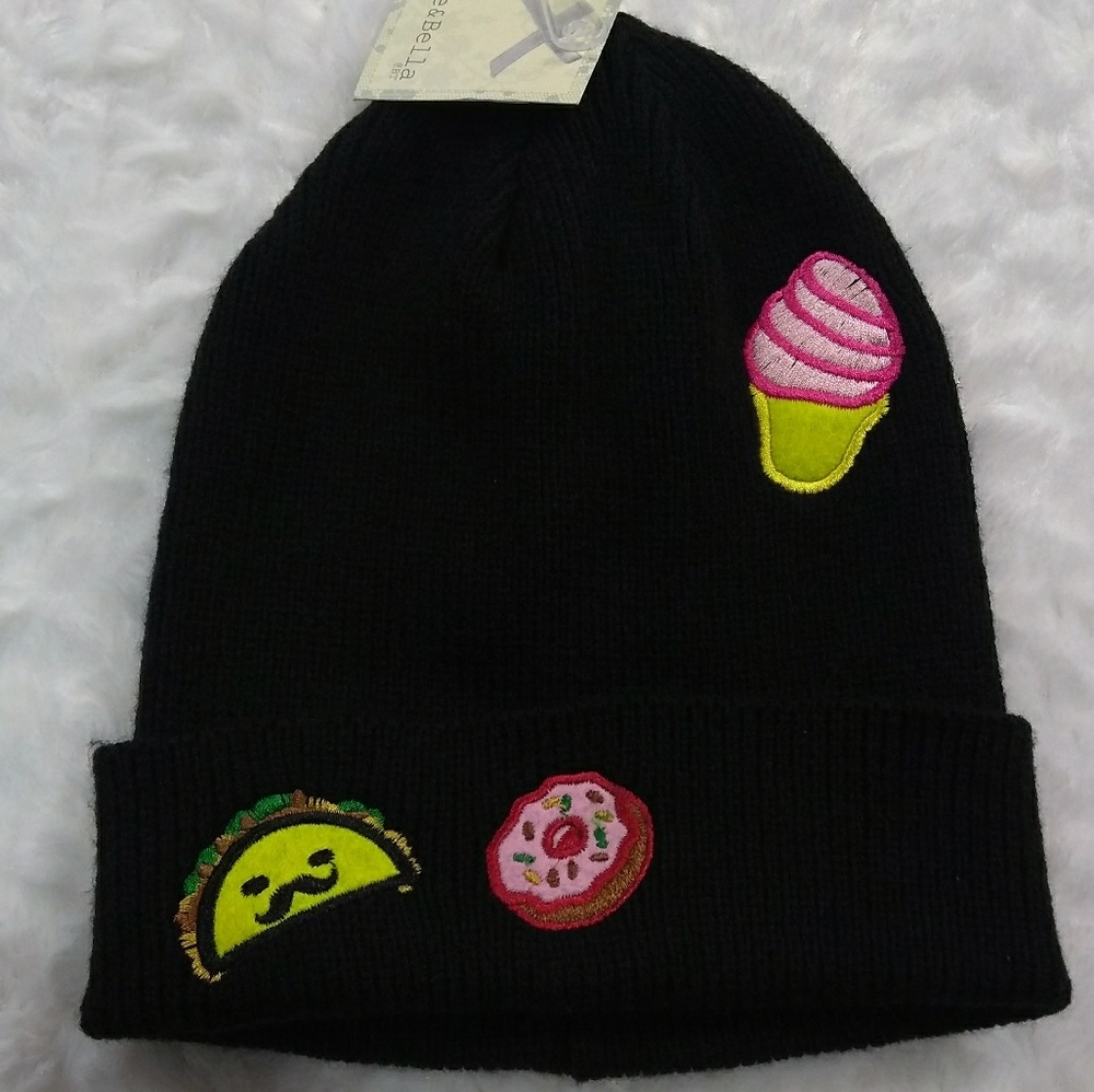 🌹Zoe & Bella Knit Beanie w Taco Donut & Ice Cream